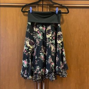 CAbi Reversible fold-top midi circle skirt